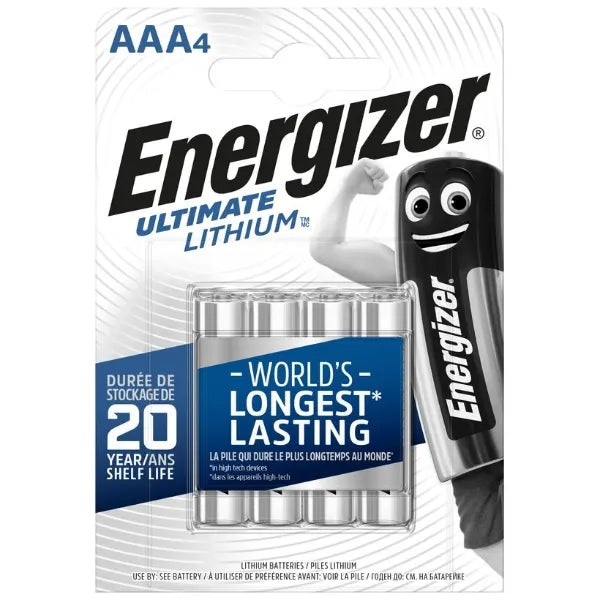 Energizer ultimate L92 AAA lithium pack of 4 battery